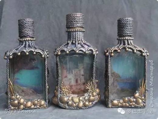 喝完的玻璃酒瓶別扔,弄一弄變身華麗復古工藝品